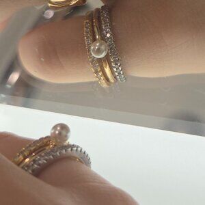 gold and silver ring set